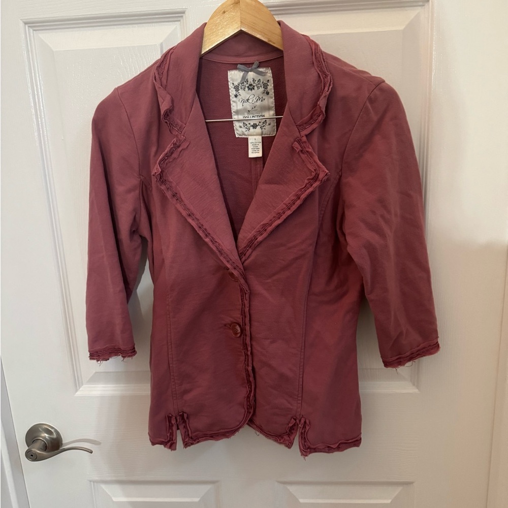 Nick & Mo Mauve Blazer with Ruffled Edges